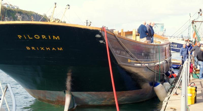 Pilgrim - fitting last plank, from Pilgrim Preservation Trust