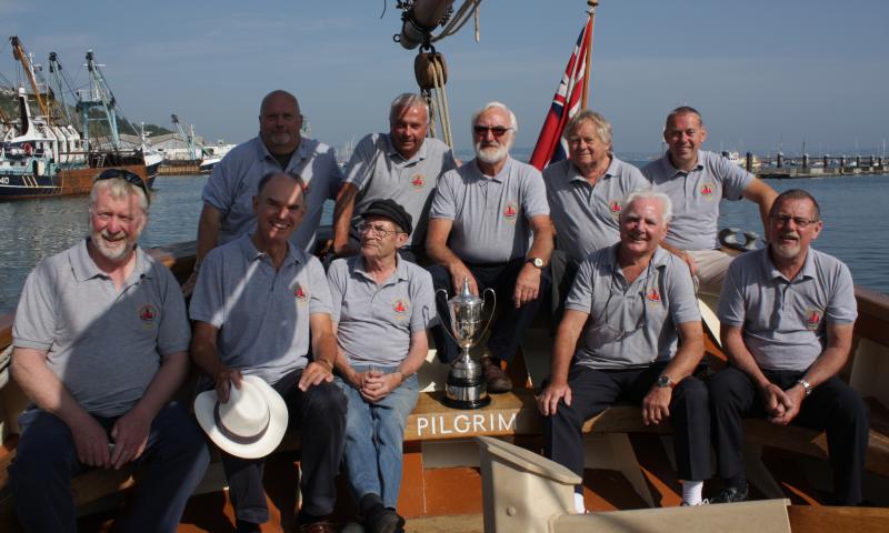 Crew after securing King George V Cup at Heritage Regatta, Brixham, May 2013