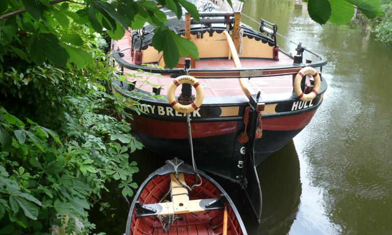 Rear view, moored on Thames - May 2914
