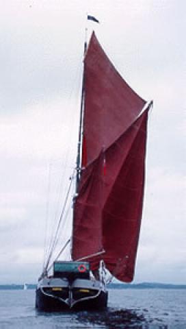 THISTLE - under sail in the bay of Biscay in 1996. Stern looking forward.