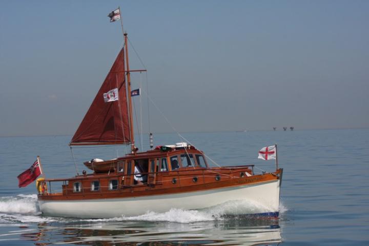 Hilfranor - on the Thames estuary in May 2010 heading to Ramsgate prior to commemorative cruise to Dunkirk.