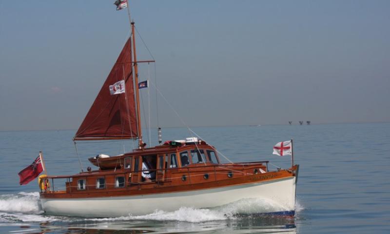 Hilfranor - on the Thames estuary in May 2010 heading to Ramsgate prior to commemorative cruise to Dunkirk.