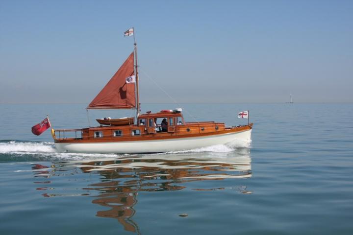 Hilfranor - on the Thames Estuary in May 2010 heading to Ramsgate prior to commemmorative cruise to Dunkirk.