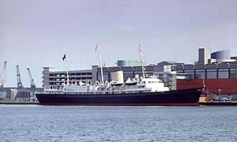 Royal Yacht Britannia in Leith - starboard side