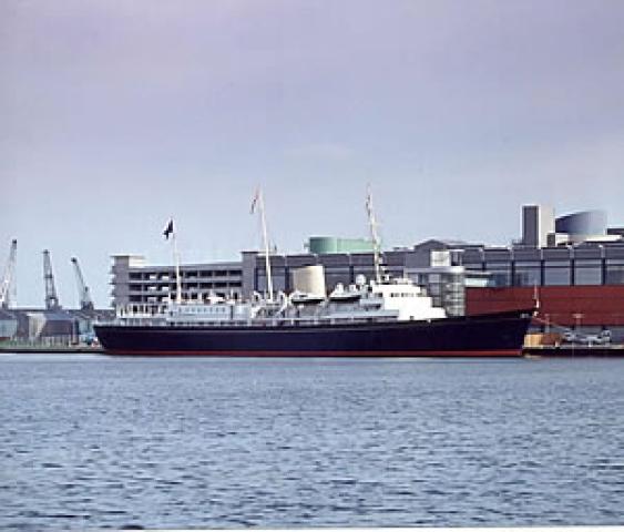 Royal Yacht Britannia in Leith - starboard side