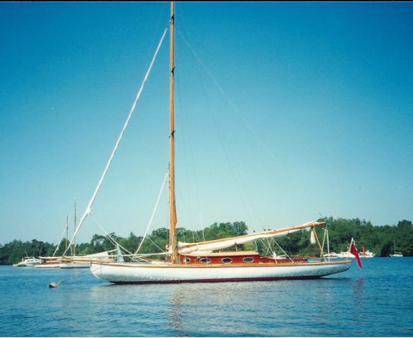 Evening Flight on a mooring, port side view
