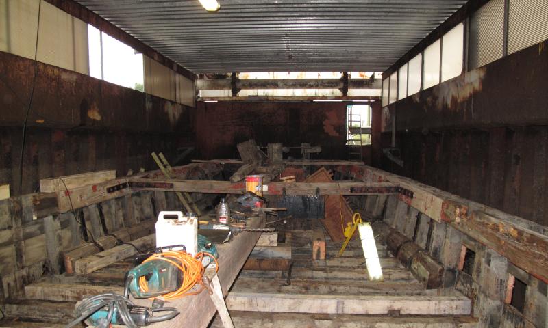 Susan - in dry dock, undergoing restoration in Nov 13