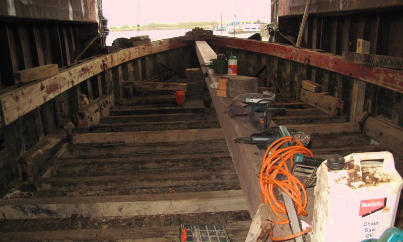 Susan - in dry dock, undergoing restoration in Nov 13