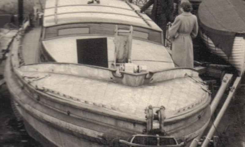DUNLEARY before conversion in Lambies Boatyard