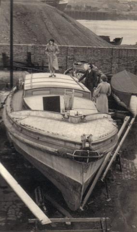 DUNLEARY before conversion in Lambies Boatyard