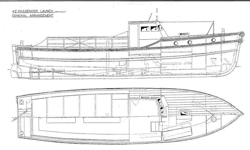 Royal William - general arrangement drawing as she was between 1944-1949