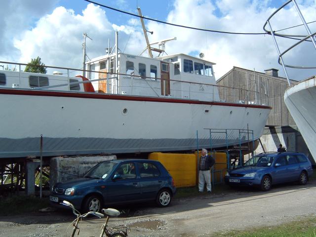 Gay Archer out of the water - starboard side