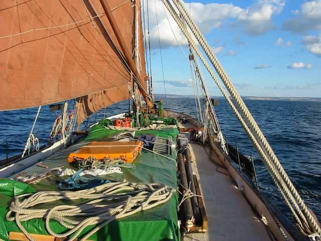 Beric - deck view under sail