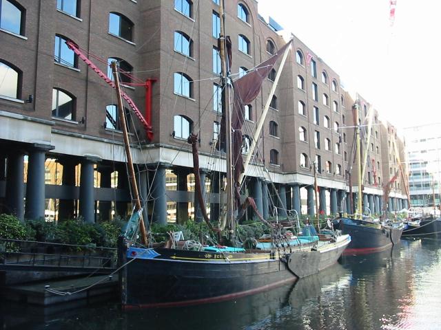 Beric at her moorings in St Katherine's Dock