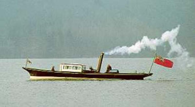 Dolly in steam on Lake Windermere