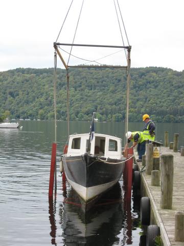 Dolly being lifted out the water