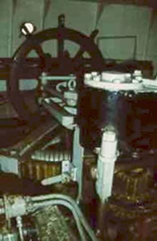 Calshot - secondary steering room on lower deck at the stern. Ref: 95/12/3/16