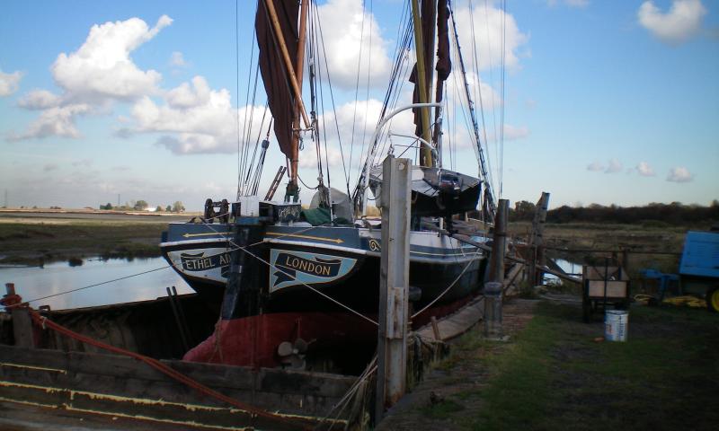 Stern view, in dry dock at Faversham
