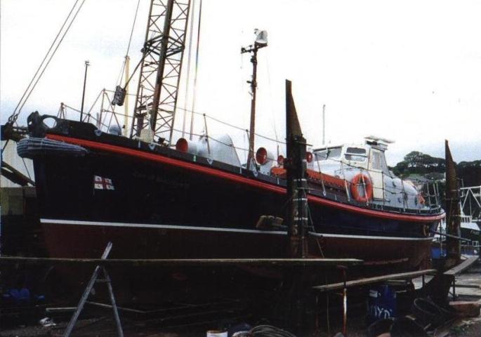 City of Bradford III out of the water - port side