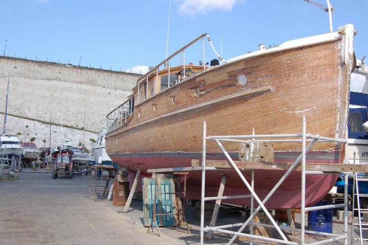 Nerissa out the water - starboard side view