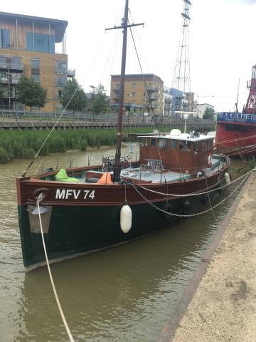 MFV74 moored in Colchester