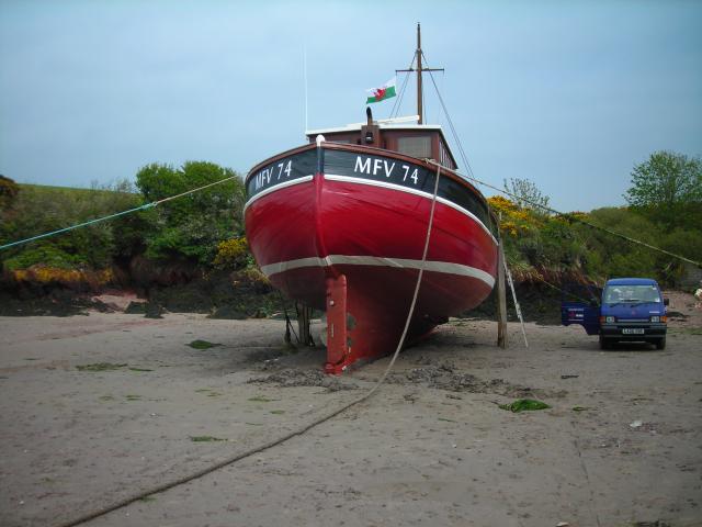 MFV 74 out the water - stern view