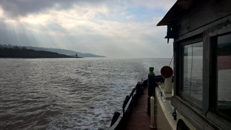 at sea