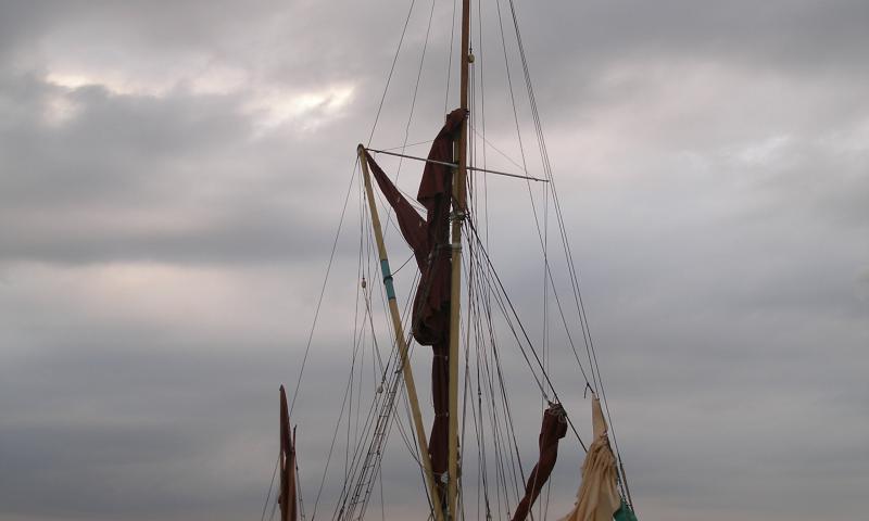 Edith May - at anchor, following her first sail after restoration (photo comp entry)