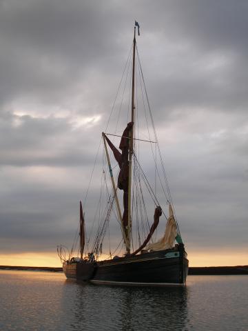 Edith May - at anchor, following her first sail after restoration (photo comp entry)