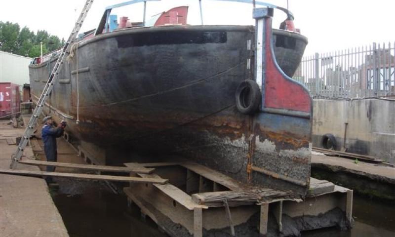 Leicester Trader - stern view on the slip