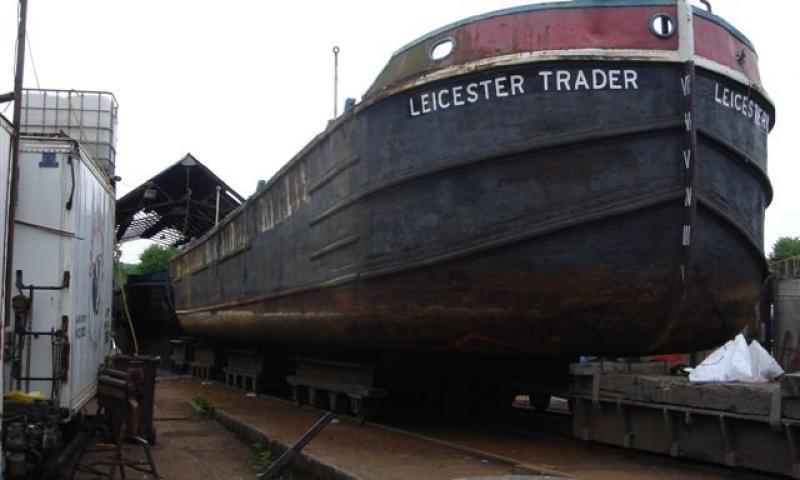 Leicester Trader - bow view on the slip