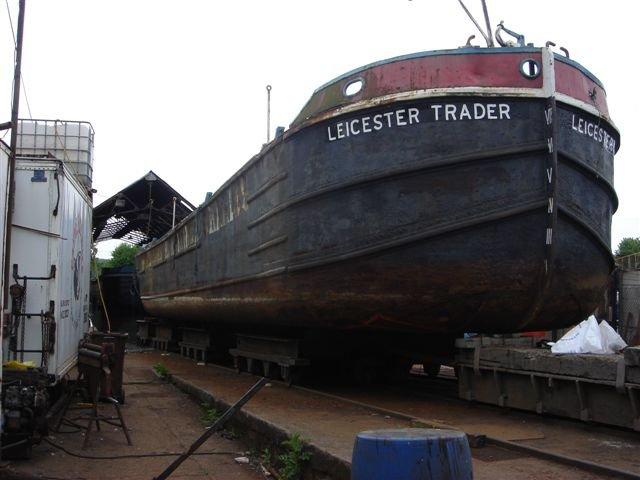 Leicester Trader - bow view on the slip