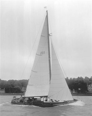 At sea, starboard side view