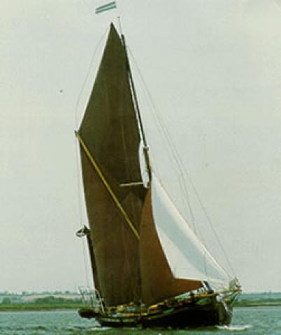 MAY - under sail. Starboard bow looking aft