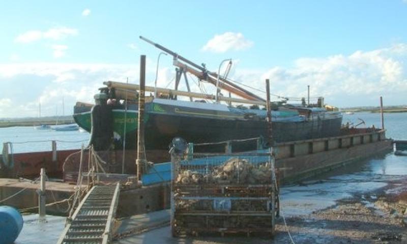 Pudge undergoing restoration - stern view