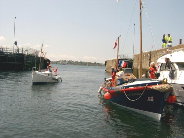 Howard D - with DIANA (no 1563) entering the lock at St Malo, June 2010 as part of the 70th anniversary celebrations of the evacuation of British troops by small boats from Jersey