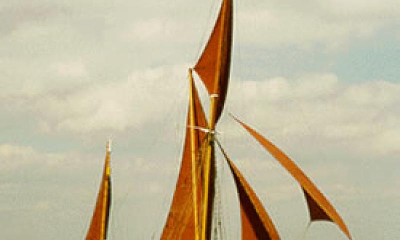 THALATTA - undersail bow from starboard quarter looking aft.