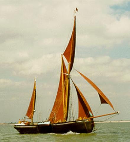 THALATTA - undersail bow from starboard quarter looking aft.