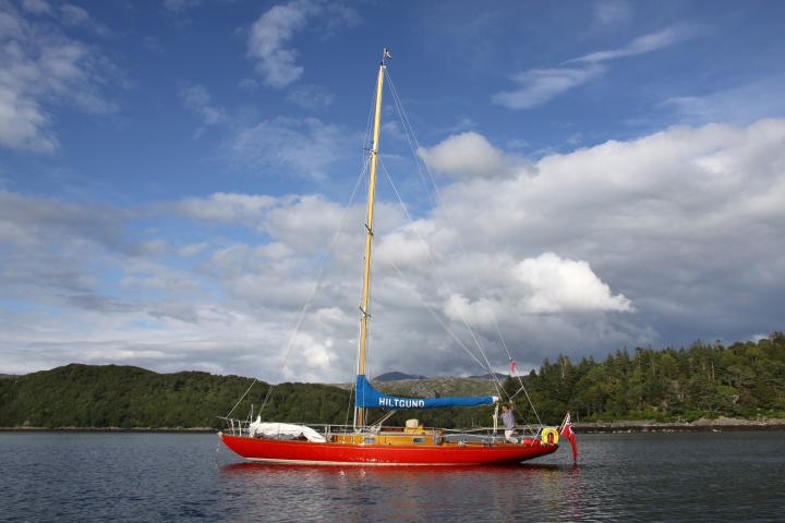 moored, port side view