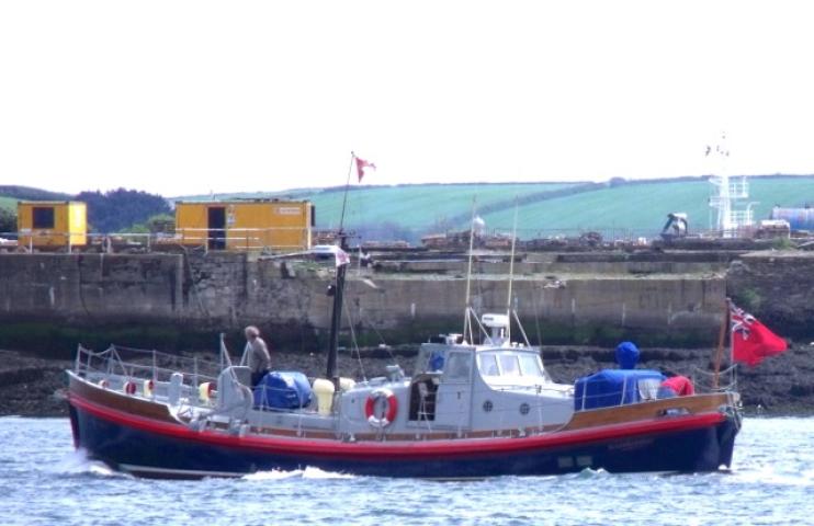 Leaving Falmouth harbour for the opening ceremony of the new RNLI station at the Lizard