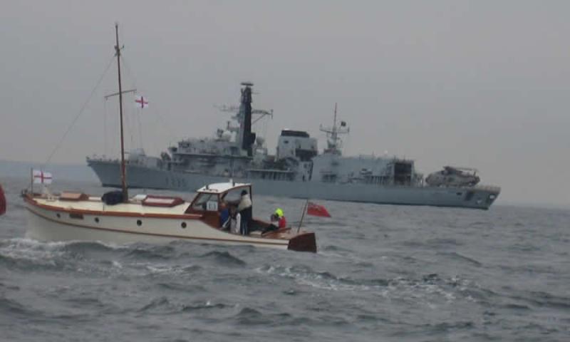 Elvin - alongside battleship, port view
