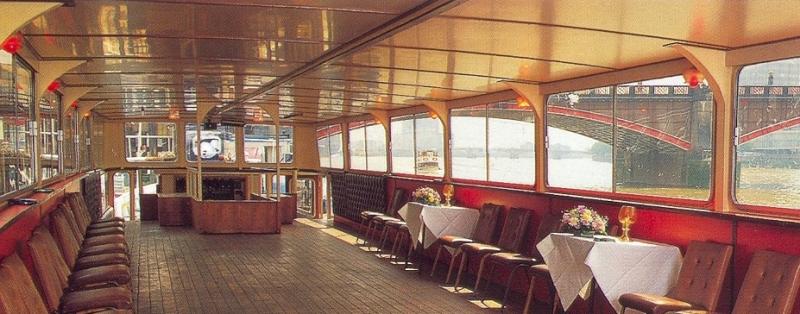 Viscountess - interior of saloon dining deck, taken from promotional brochure.