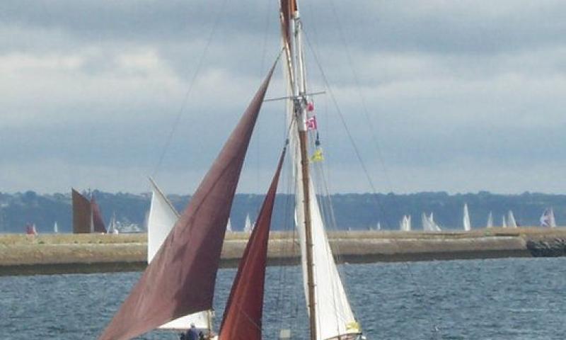 Victorious - under sail, port side