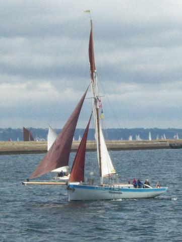 Victorious - under sail, port side