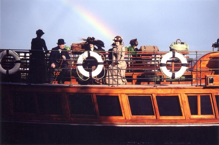 Nuneham Crusing with guests in period Victorian clothing