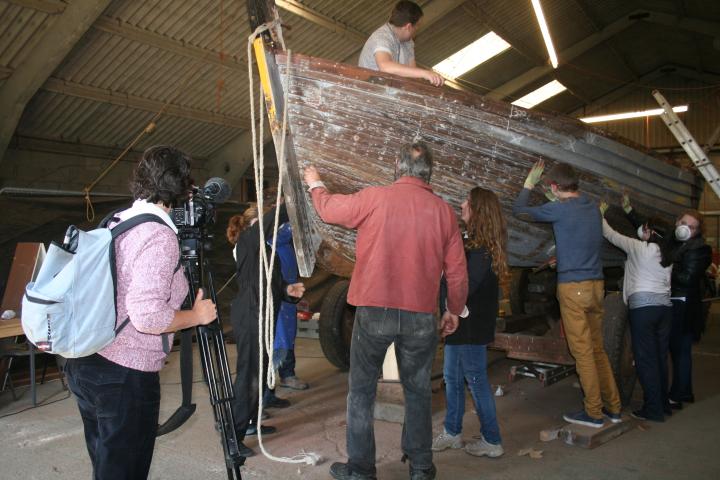 Edward Birkbeck - Anglia TV filming Princes Trust Volunteers in May 2013