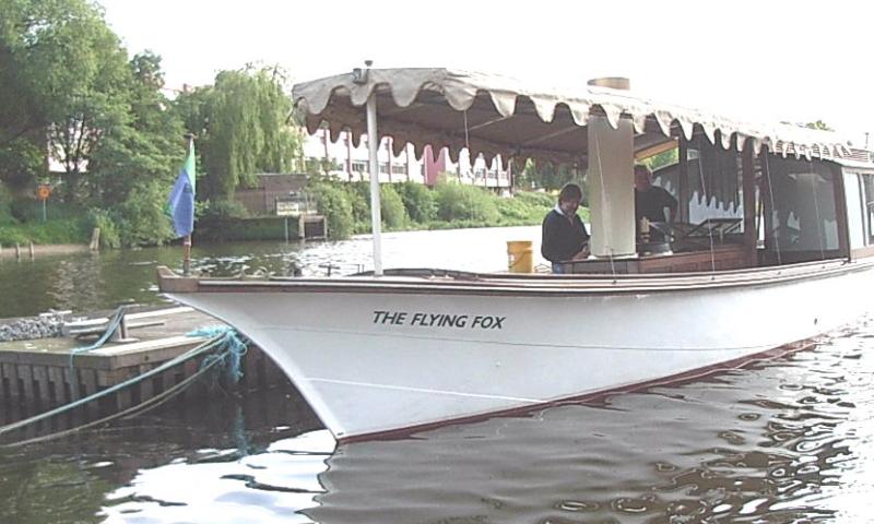 Flying Fox - port bow view, when equipped with steam propulsion
