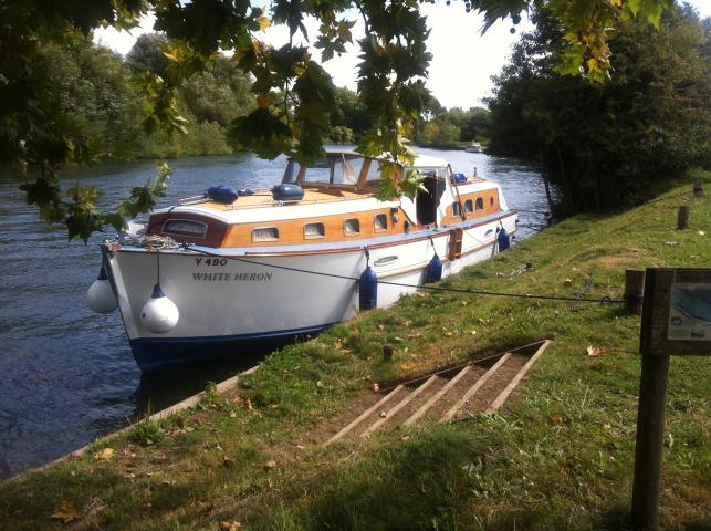 White Heron moored