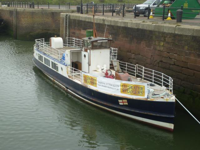 Western Belle at Maryport. Bow view starboard side.