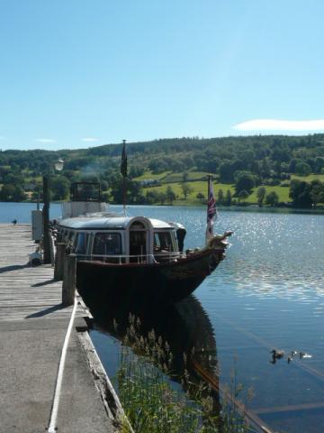 Gondola at her mooring on Coniston